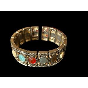 Vintage Lauren Conrad Multi Stone Flexible Cuff Bracelet